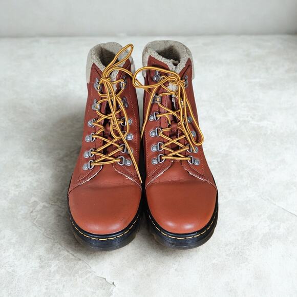 Doc Martens Chestnut Leather Lace Up Boots - Picture 4 of 11